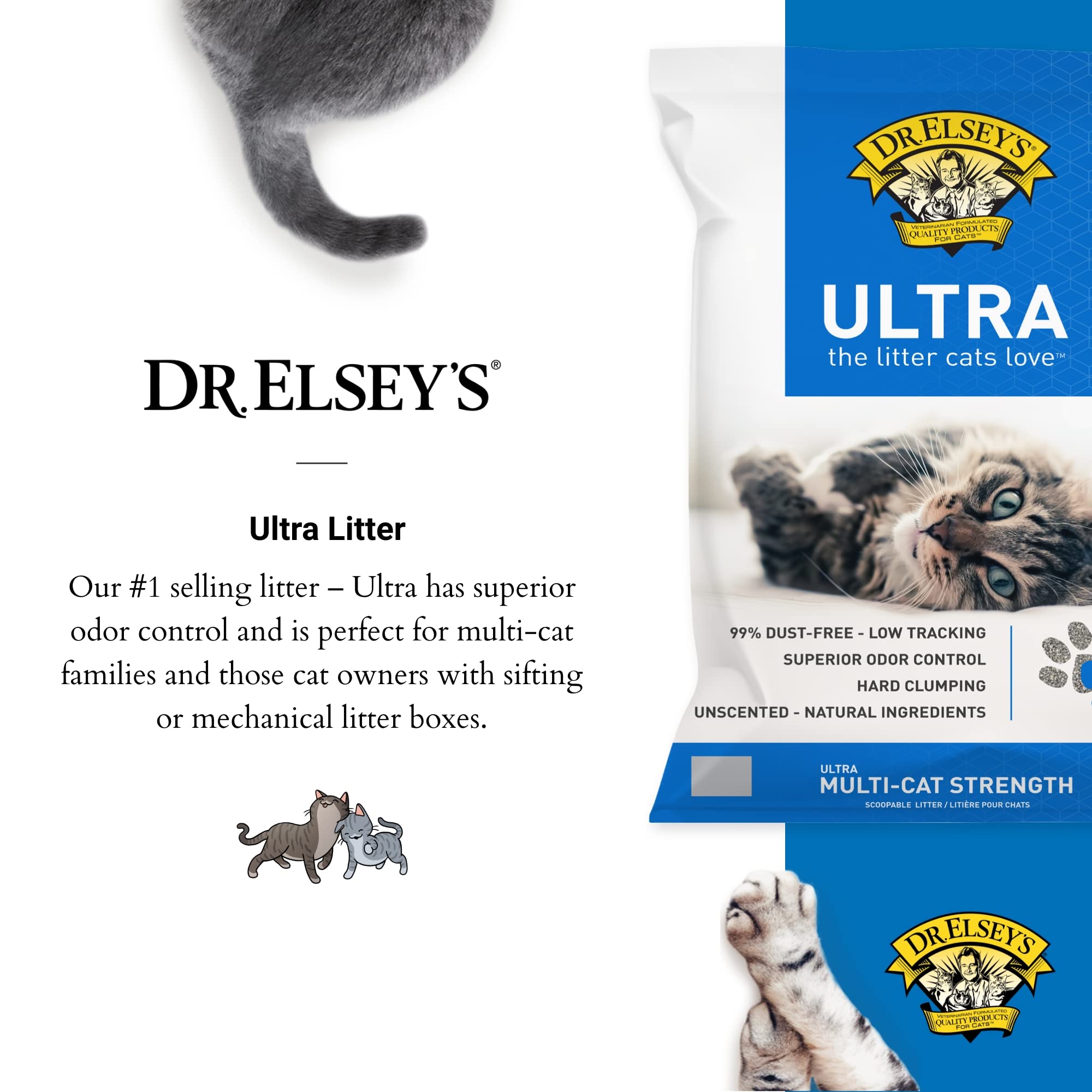 Dr. Elsey's Ultra Unscented Clumping Cat Litter, 40 lb Bag